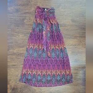 Strapless Maxi Colorful Summer Vacation Dress Size Small